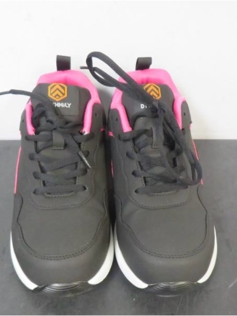 Women’s Black & Pink Athletic Sneakers with Cushioned Support
